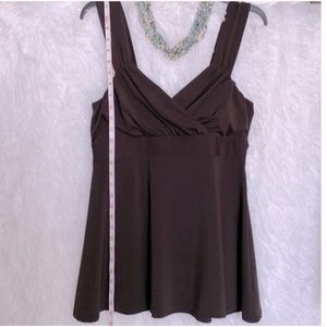 NWOT Michael Kors Brown Babydoll V-Neck Tank Top